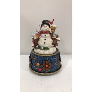 Kurt Adler Snowman Jingle Bells Music Box christmas holiday winter home decor
